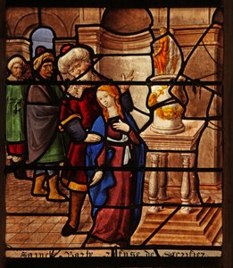 Window w29 depicting St Barbara refuses to sacrifice to idols by French School