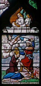 Window w29 depicting the decapitation of St Barbara by French School