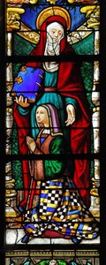 Window depicting St Anne and a donor