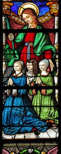 Window depicting St Catherine and donor