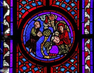 Window w2 depicting a scene from the life of St Mary Magdalene - the saint in Provence by French School