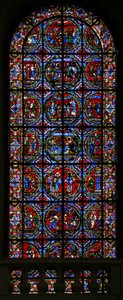 Window depicting scenes from the life of St Peter by French School