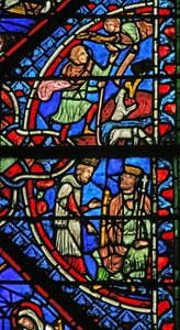 Window depicting the Magi with Herod; Annunciation to the Shepherds by French School