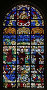 Window depicting Passion scenes: Gethsemane and the Resurrection by French School