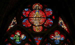 Window 34 depicting the Transfiguration with Elisha and Moses by French School