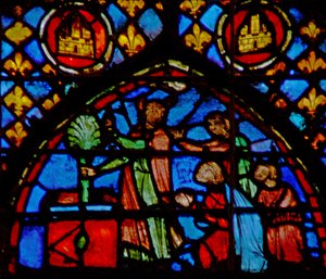 Moses places the flowering staff on the altar by French School