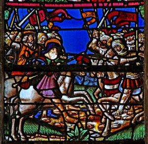 Window depicting St James appears at the Battle of Clavijo