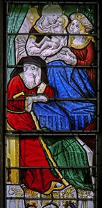 Window depicting a scene from the Life of the Virgin Mary - her birth; Joachim sleeps by French School
