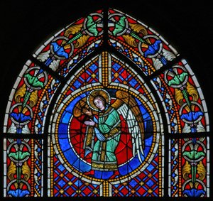 Window depicting an angel by French School