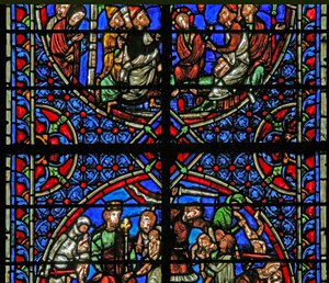 Window depicting background and design by French School