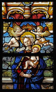 Window depicting the Virgin and Child by French School