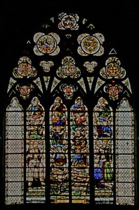 Window depicting the Mystic Wine-Press