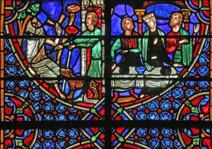 Window depicting the Parable of Dives and Lazarus by French School