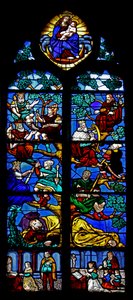 Window depicting the Tree of Jesse; Donors by French School