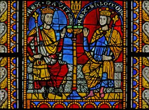Window depicting David and Solomon by French School