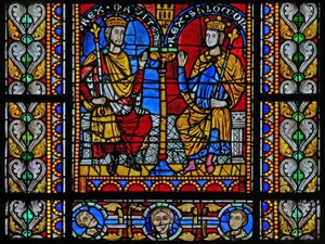 Window depicting David and Solomon by French School