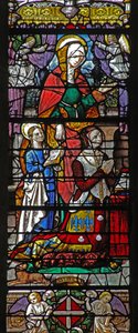 Window depicting St Anne and a donor