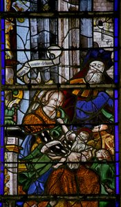 Window w6 depicting Mary Salome and her family