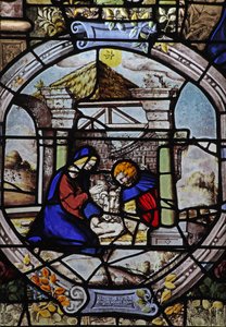 Window depicting the Nativity