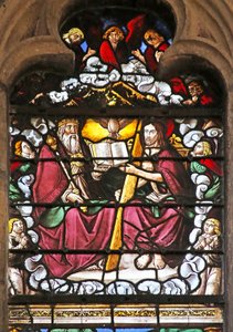 Window depicting the Trinity by French School