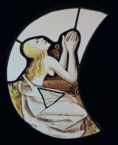 Window w71 Depicting a Woman Resurrecting at the Last Judgement