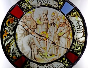 Window w79 Depicting Christ and the Woman Taken in Adultery by French School