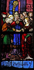 Window depicting Scenes from the Lives of St Crepin and St Crepinien by French School