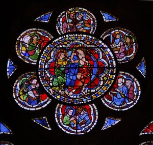 Window depicting the doubting St Thomas by French School