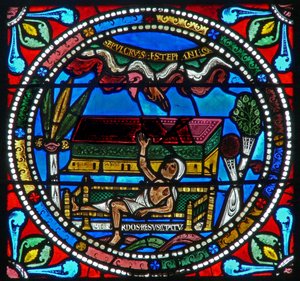 Window wXVII depicting a priest - resurrecting by French School