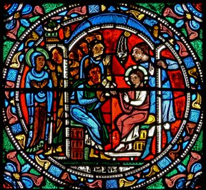 Window wXV depicting Jesus found in the Temple by French School