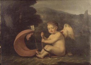 Winged Cupid, Sailing a Boat with Quiver Hull and Arrow Mast, c.1800