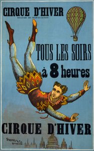 Winter Circus every night, at 8 am: Advertising poster made by Stafford Co and Nottingham, for a Cirque show at Cirque d