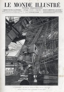 World Fair in Paris 1889 - The lifts path on the first floor of the Eiffel Tower - Le Monde Illustré de 1889