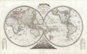 World Map in Two Hemispheres