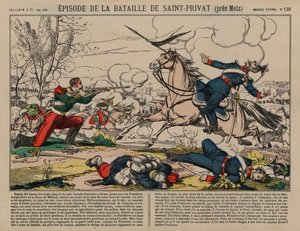 Wounded French Dragoon Shooting a Prussian Lancer at the Battle of Saint-Privat, Franco-Prussian War by French School