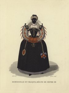 Young lady in a mask, reign of Henry III of France by French School