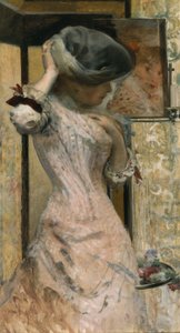 Young Woman in Front of the Mirror, c.1879-83 by French School
