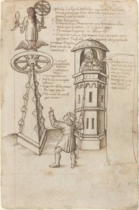 The Statue of Opportunity, a Passer-by, and Remorse (detail) by French early 16th Century