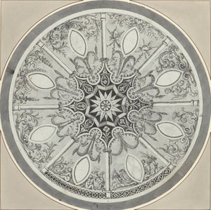 Design for an Inlaid Circular Table Top, with Alternatives by French or Italian 18th Century