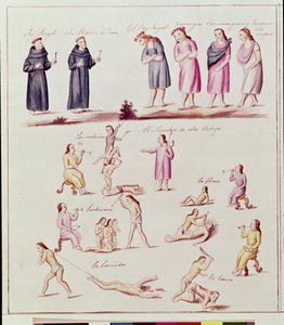 Native Indians on the Road to Conversion by the Spanish Friars