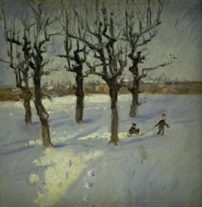 Winter Scene in a Suburb of Copenhagen by Fridolin Johansen
