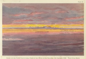 Sunset off the north coast of Asia, north of the mouth of the Chatanga by Fridtjof Nansen
