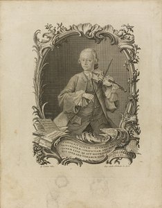 Leopold Mozart. Frontispiece of the Versuch einer gründlichen Violinschule, 1756 by Friedrich