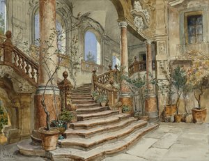 Marble Staircase in the Palazzo Bonagia in Palermo