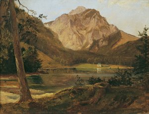 The Vorderer Langbathsee with the Höllengebirge
