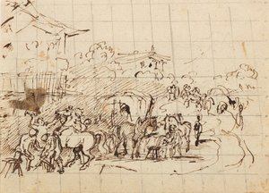 Horses in Front of a Blacksmith