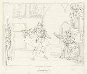 Hamlet, Act III, Scene 4 by Friedrich August Moritz Retzsch