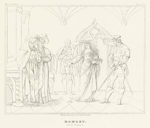 Hamlet, Act IV, Scene 5 by Friedrich August Moritz Retzsch