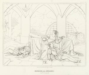 Romeo and Juliet, Act V, Scene 3 (engraving) by Friedrich August Moritz Retzsch