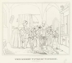 The Merry Wives of Windsor, Act III, Scene 3 by Friedrich August Moritz Retzsch